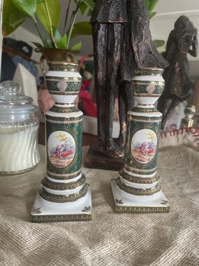 Royal Vienna Porcelain Candlesticks